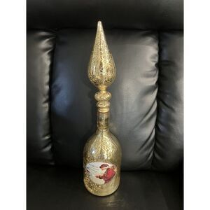 KELLY RAE ROBERTS BEAUTIFUL TALL SPECKLED GLASS BOTTLE FAITH 15"‎ TALL SILVER